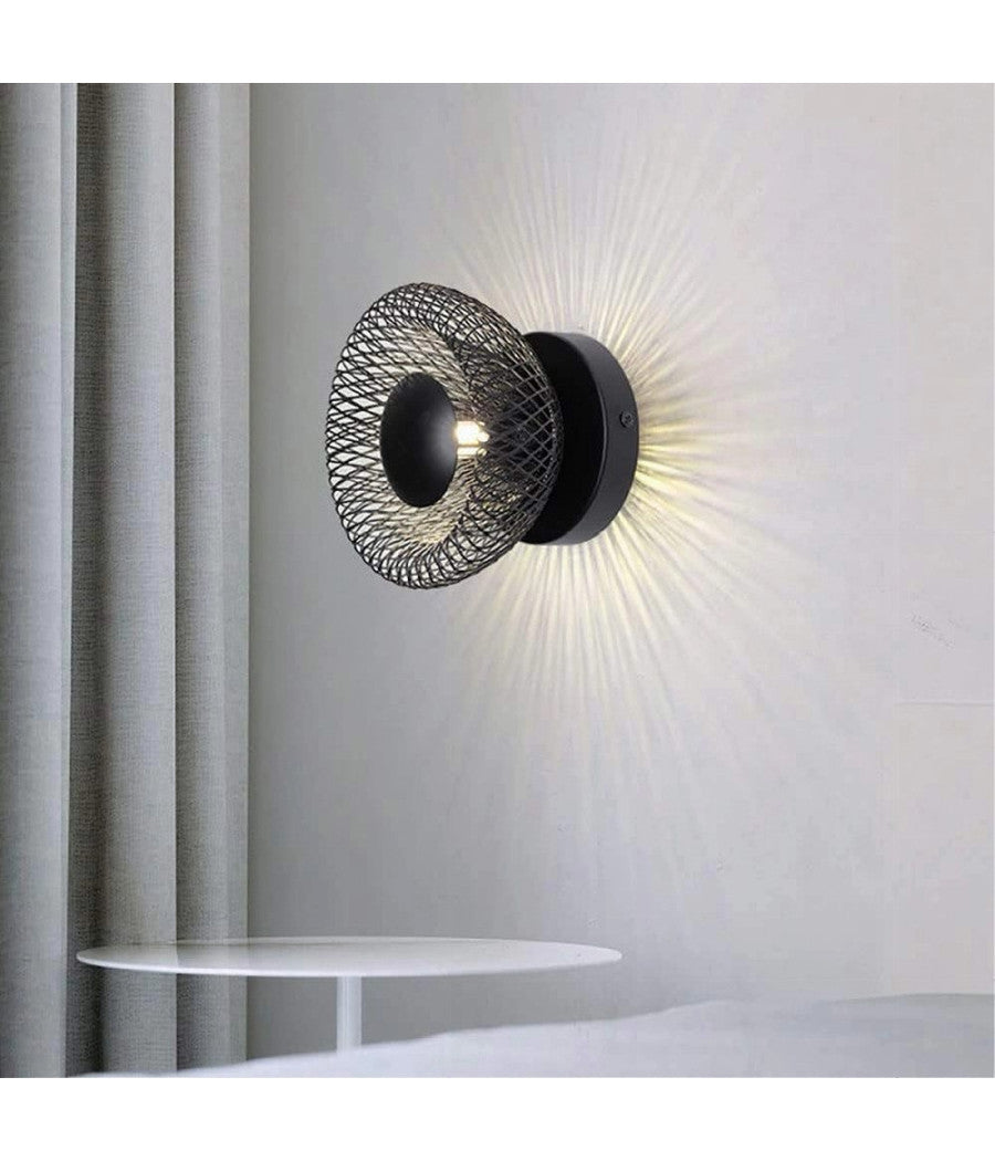 Applique Da Muro Stile Industriale Lampada Decorativa In Metallo Attacco G9 Aq48  Nero       