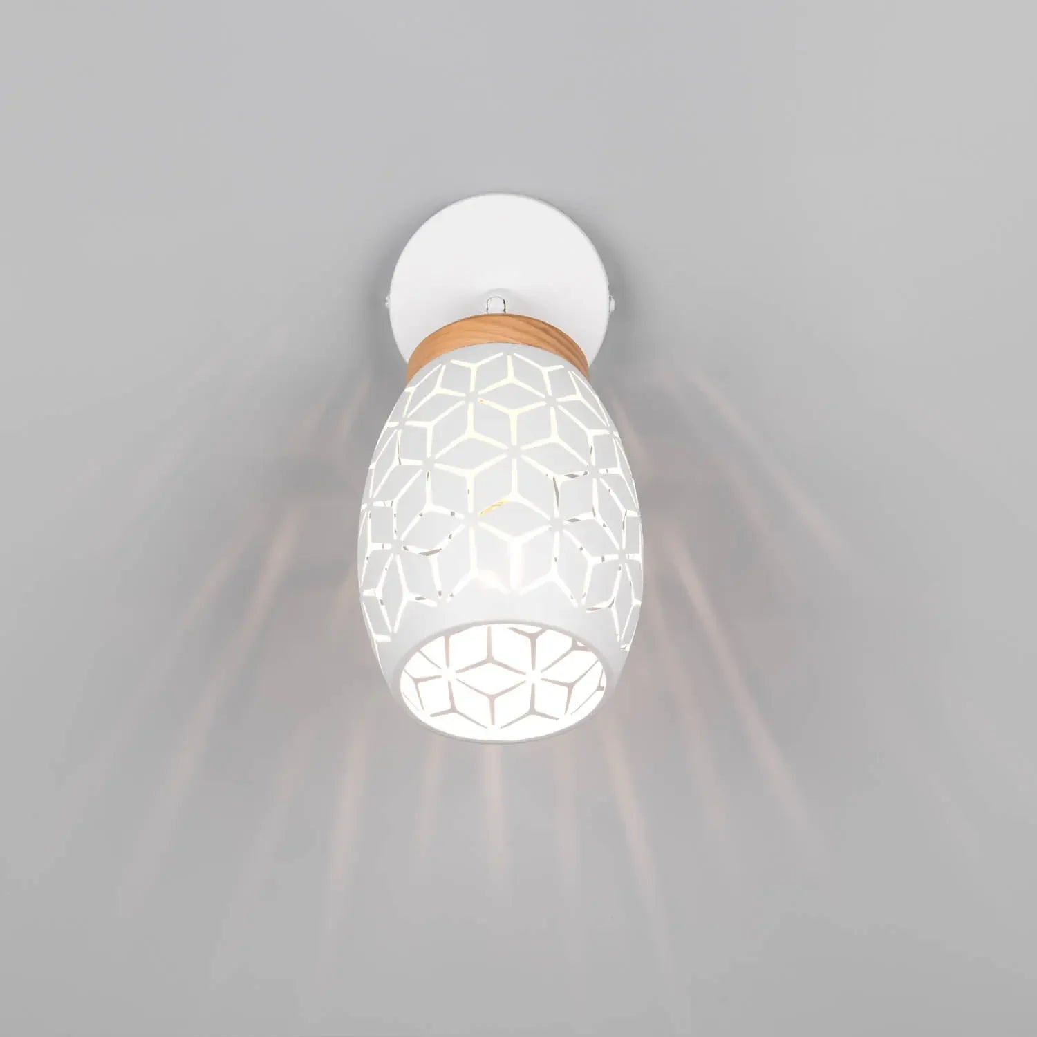 LÚZETE - APPLIQUE DA PARETE 1 LUCE METALLO BIANCO E14 BIRKITA