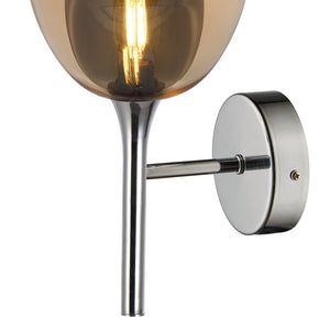 LÚZETE - APPLIQUE DA PARETE 1 LUCE VETRO EXTERIOR AMBRA INTERNO FUMÉ NOLINA