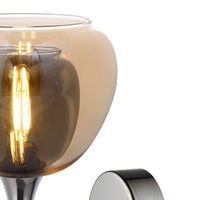 LÚZETE - APPLIQUE DA PARETE 1 LUCE VETRO EXTERIOR AMBRA INTERNO FUMÉ NOLINA