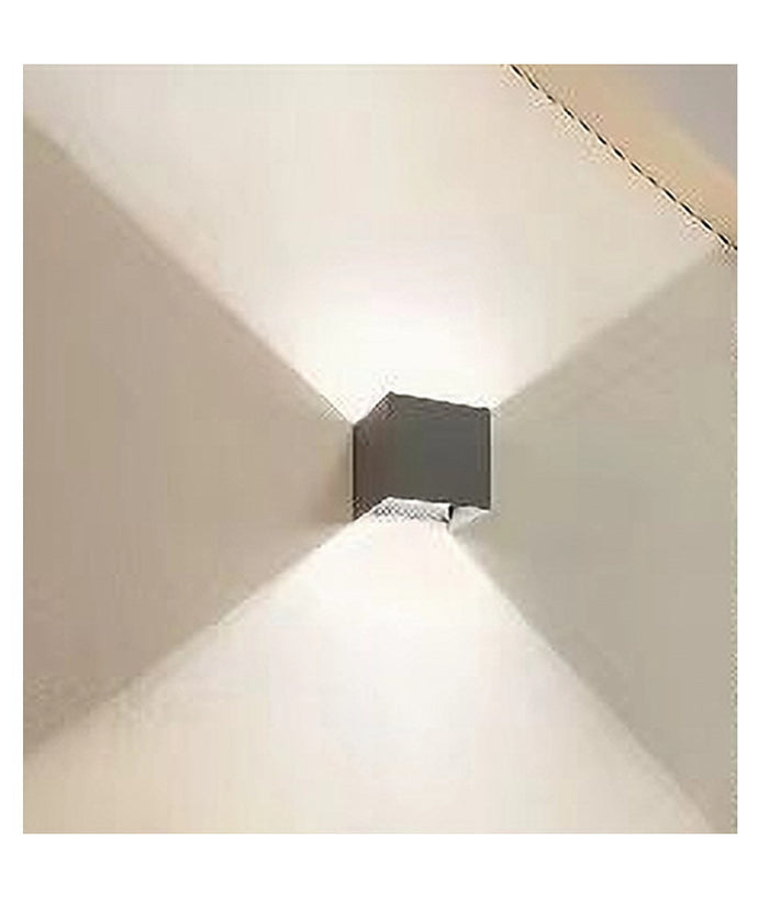 Applique Da Parete 22watt Grigio Per Esterno Doppia Emissione Luminosa Ip65 Es66         
