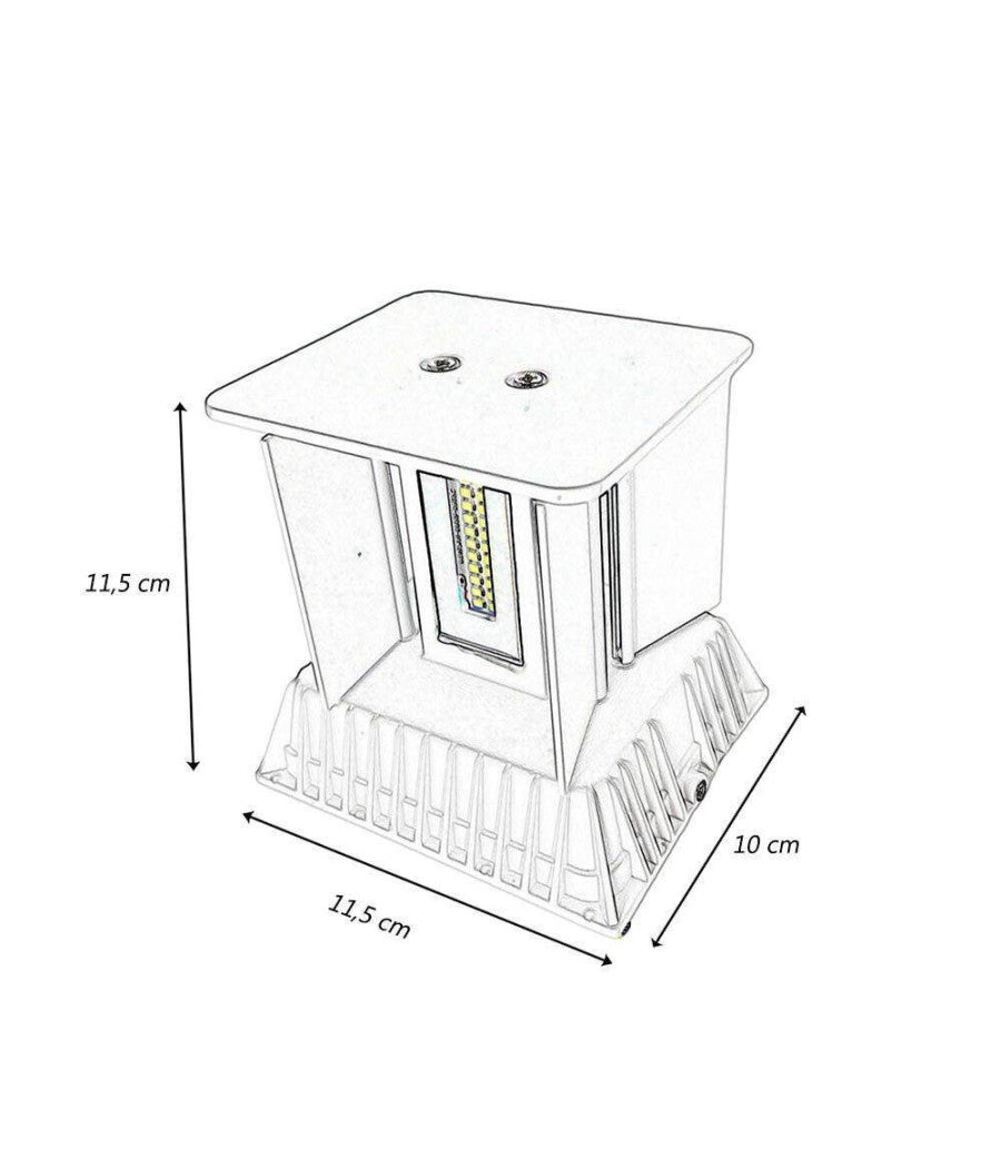 Applique Da Parete 22watt Grigio Per Esterno Doppia Emissione Luminosa Ip65 Es66         