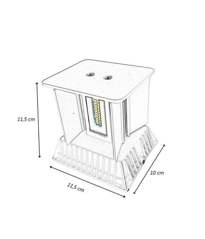 Applique Da Parete 22watt Grigio Per Esterno Doppia Emissione Luminosa Ip65 Es66         