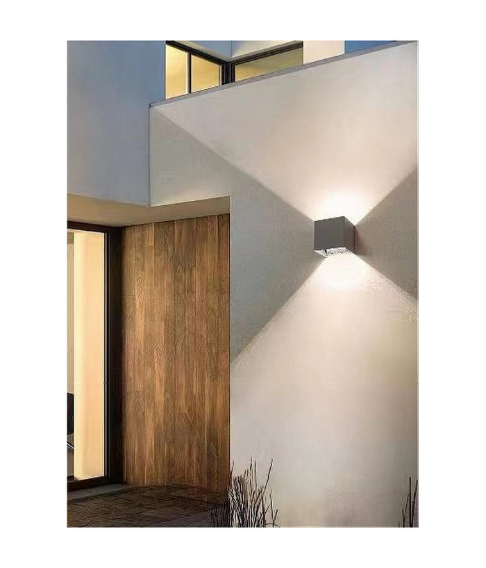 Applique Da Parete 22watt Grigio Per Esterno Doppia Emissione Luminosa Ip65 Es66  -bianco Caldo      -