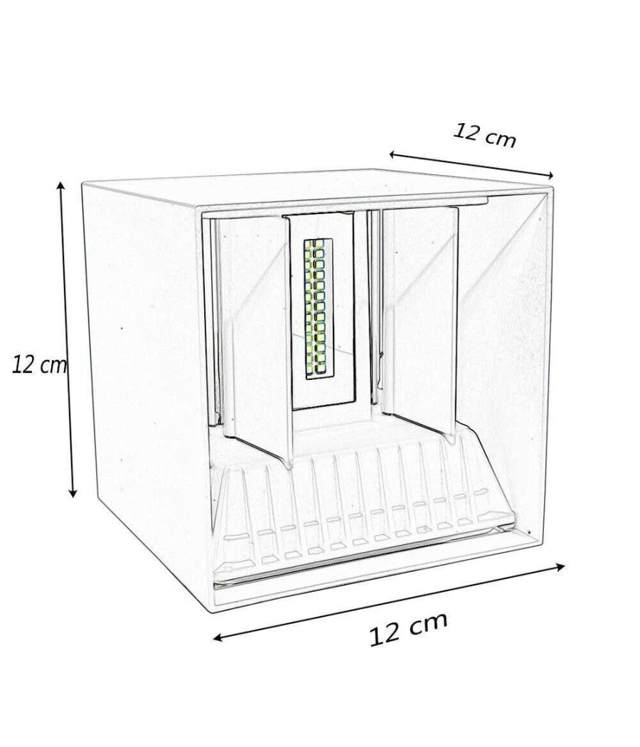 Applique Da Parete 22watt Grigio Per Esterno Doppia Emissione Luminosa Ip65 Es66         