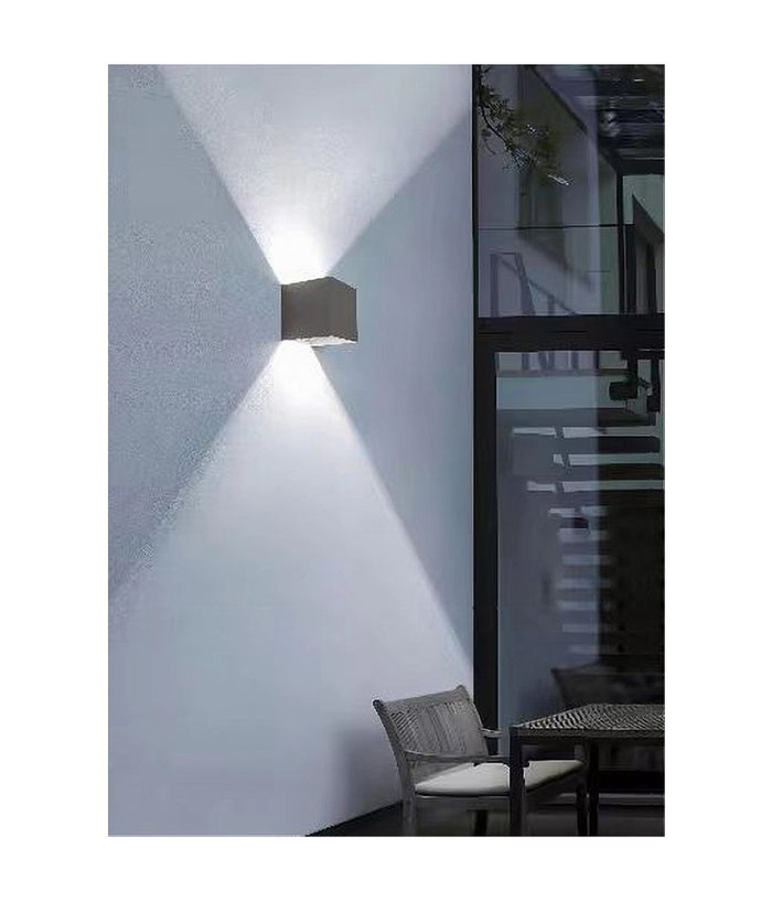 Applique Da Parete 22watt Grigio Per Esterno Doppia Emissione Luminosa Ip65 Es66         