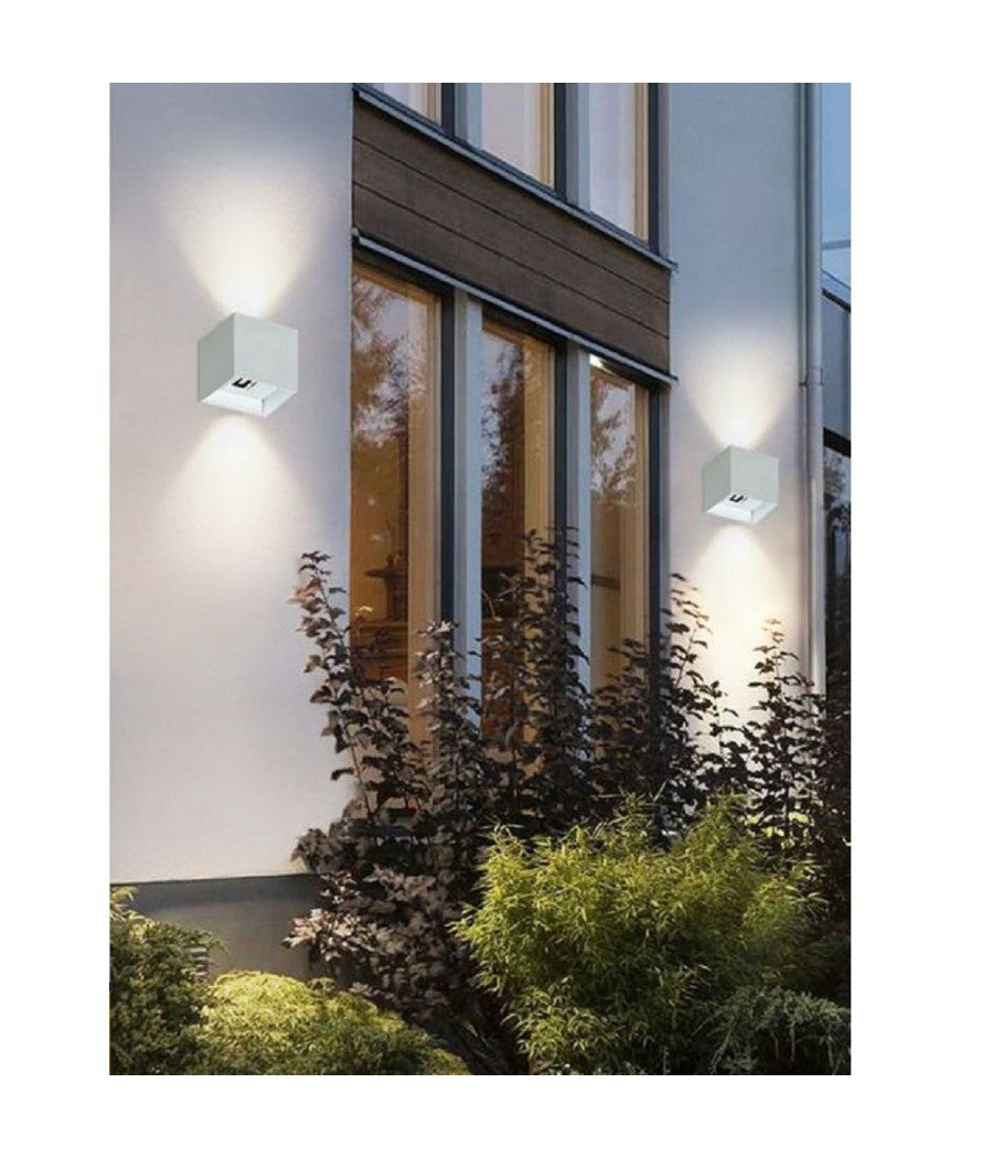 Applique Da Parete 52 Led 22 W Per Esterno Doppia Emissione Luminosa Ip65 Es66-b  -bianco Naturale      -
