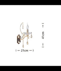 Applique Da Parete Classica 1 Braccio Attacco E14 Cristalli Pendenti Gocce E68-1         