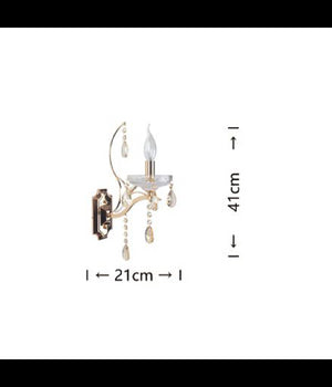 Applique Da Parete Classica 1 Braccio Attacco E14 Cristalli Pendenti Gocce E68-1         