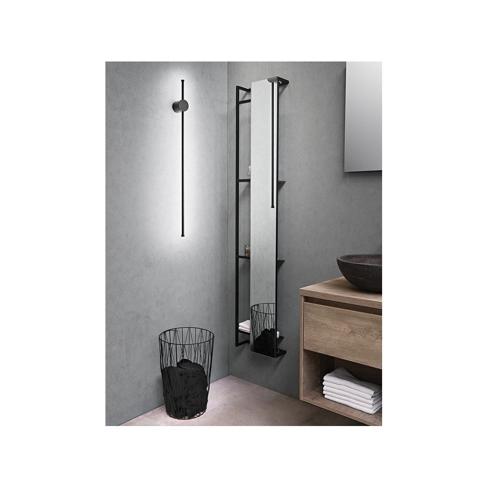 Applique da parete CLOCK a led in alluminio 12W 3000K Perenz 65 cm Nera