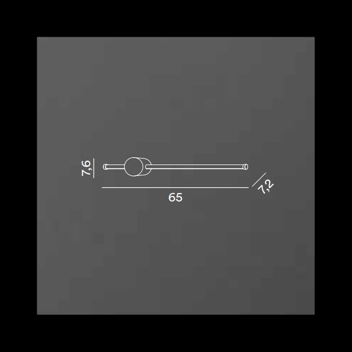 Applique da parete CLOCK a led in alluminio 12W 3000K Perenz 65 cm Nera