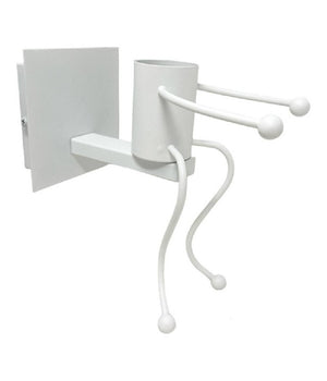 Applique Da Parete Decorativo Forma Di Omino Seduto In Metallo Attacco E27 Aq51  Bianco       