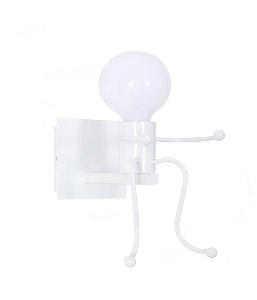 Applique Da Parete Decorativo Forma Di Omino Seduto In Metallo Attacco E27 Aq51         