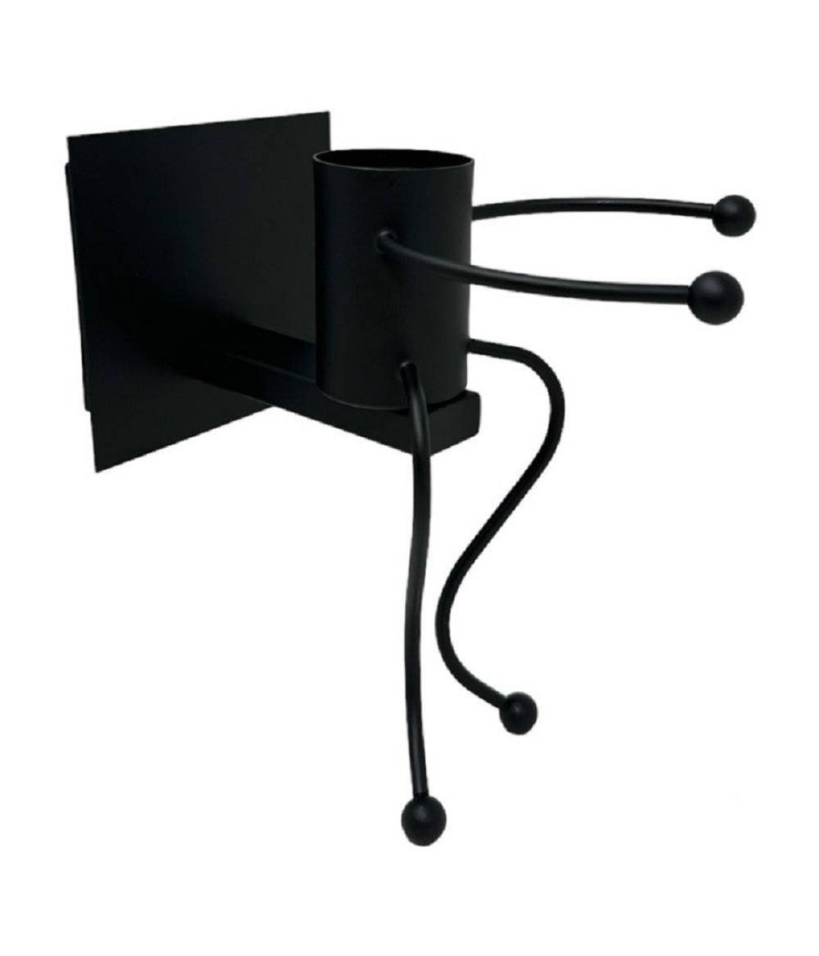 Applique Da Parete Decorativo Forma Di Omino Seduto In Metallo Attacco E27 Aq51  Nero       