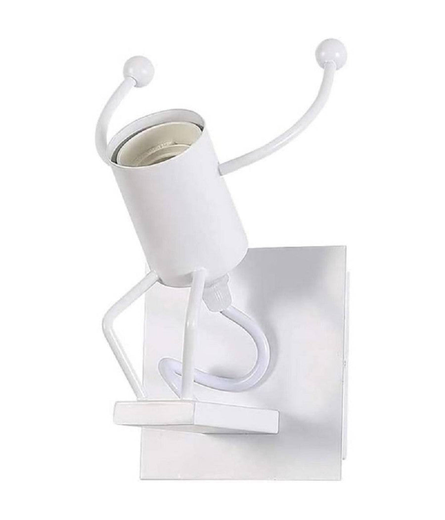 Applique Da Parete Decorativo Forma Omino Che Salta In Metallo Attacco E27 Aq50         