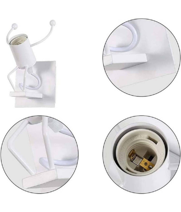 Applique Da Parete Decorativo Forma Omino Che Salta In Metallo Attacco E27 Aq50         
