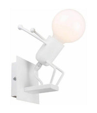 Applique Da Parete Decorativo Forma Omino Che Salta In Metallo Attacco E27 Aq50         