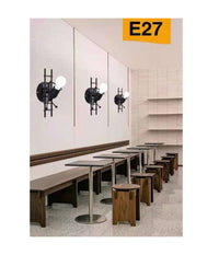 Applique Da Parete Decorativo Forma Omino Sulla Scala In Metallo Attacco E27 Aq49         