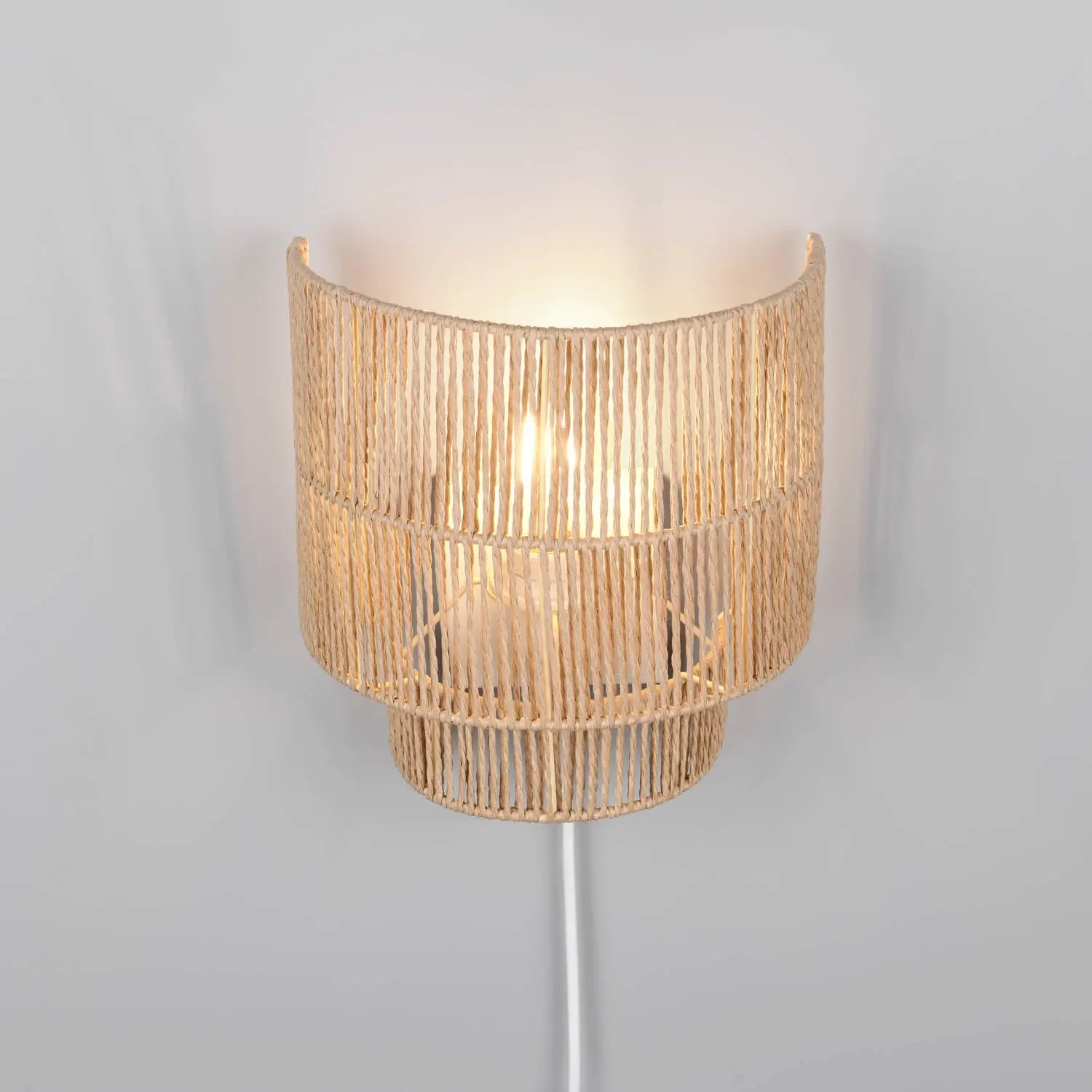 LÚZETE - APPLIQUE DA PARETE E27 PAPIERGARN MARRONE SELKIS