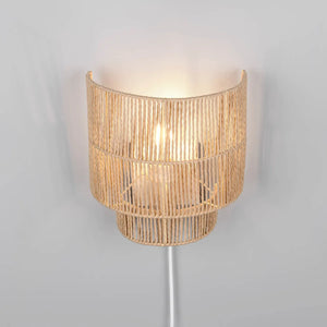 LÚZETE - APPLIQUE DA PARETE E27 PAPIERGARN MARRONE SELKIS