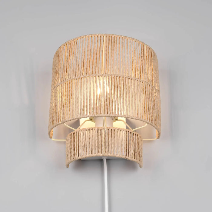 LÚZETE - APPLIQUE DA PARETE E27 PAPIERGARN MARRONE SELKIS