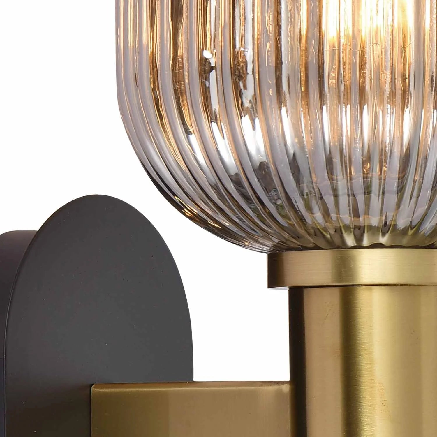 LÚZETE - APPLIQUE DA PARETE FUMÉ SPECCHIATO Ø19 E27 SHELBY