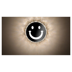 Trade Shop - Applique Da Parete In Cristallo Led 15w Tondo Con Faccina Lampada Luce Naturale 01696         