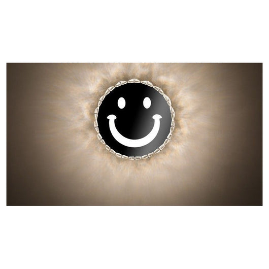 Trade Shop - Applique Da Parete In Cristallo Led 15w Tondo Con Faccina Lampada Luce Naturale 01696         