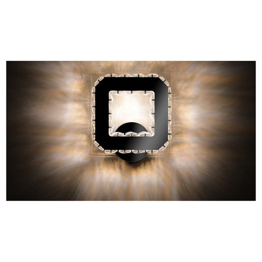 Trade Shop - Applique Da Parete In Cristallo Led 17w Quadrato Lampada Luce Naturale 4500k 01672         