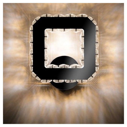 Trade Shop - Applique Da Parete In Cristallo Led 17w Quadrato Lampada Luce Naturale 4500k 01672         