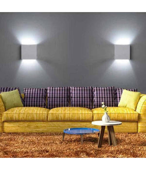 Applique Da Parete In Gesso A Cubo Up E Down Verniciabile Lampada G9 Moderno Gs-e15         