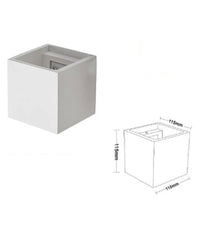 Applique Da Parete In Gesso A Cubo Up E Down Verniciabile Lampada G9 Moderno Gs-e15         