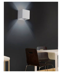 Applique Da Parete In Gesso A Cubo Up E Down Verniciabile Lampada G9 Moderno Gs-e15         