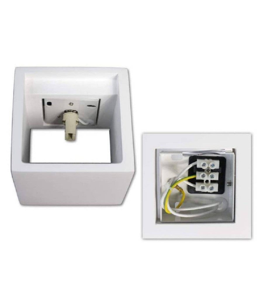 Applique Da Parete In Gesso A Cubo Up E Down Verniciabile Lampada G9 Moderno Gs-e15         
