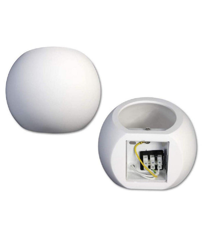 Applique Da Parete In Gesso Tondo Up E Down Lampada Attacco G9 Verniciabile E07         