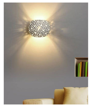Applique Da Parete In Gesso Tondo Up E Down Verniciabile Contemporanee G9 Gs-e42         