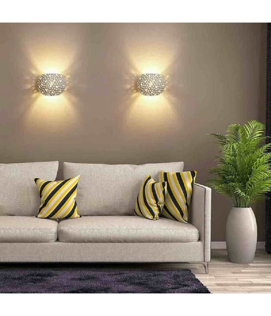 Applique Da Parete In Gesso Tondo Up E Down Verniciabile Contemporanee G9 Gs-e42         
