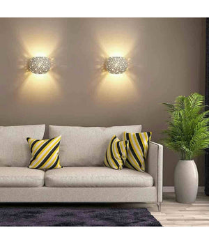 Applique Da Parete In Gesso Tondo Up E Down Verniciabile Contemporanee G9 Gs-e42         