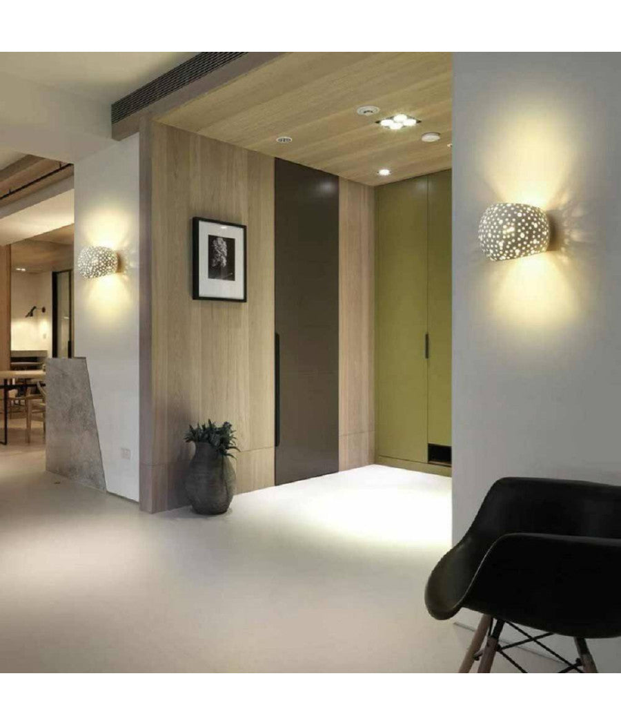 Applique Da Parete In Gesso Tondo Up E Down Verniciabile Contemporanee G9 Gs-e42         