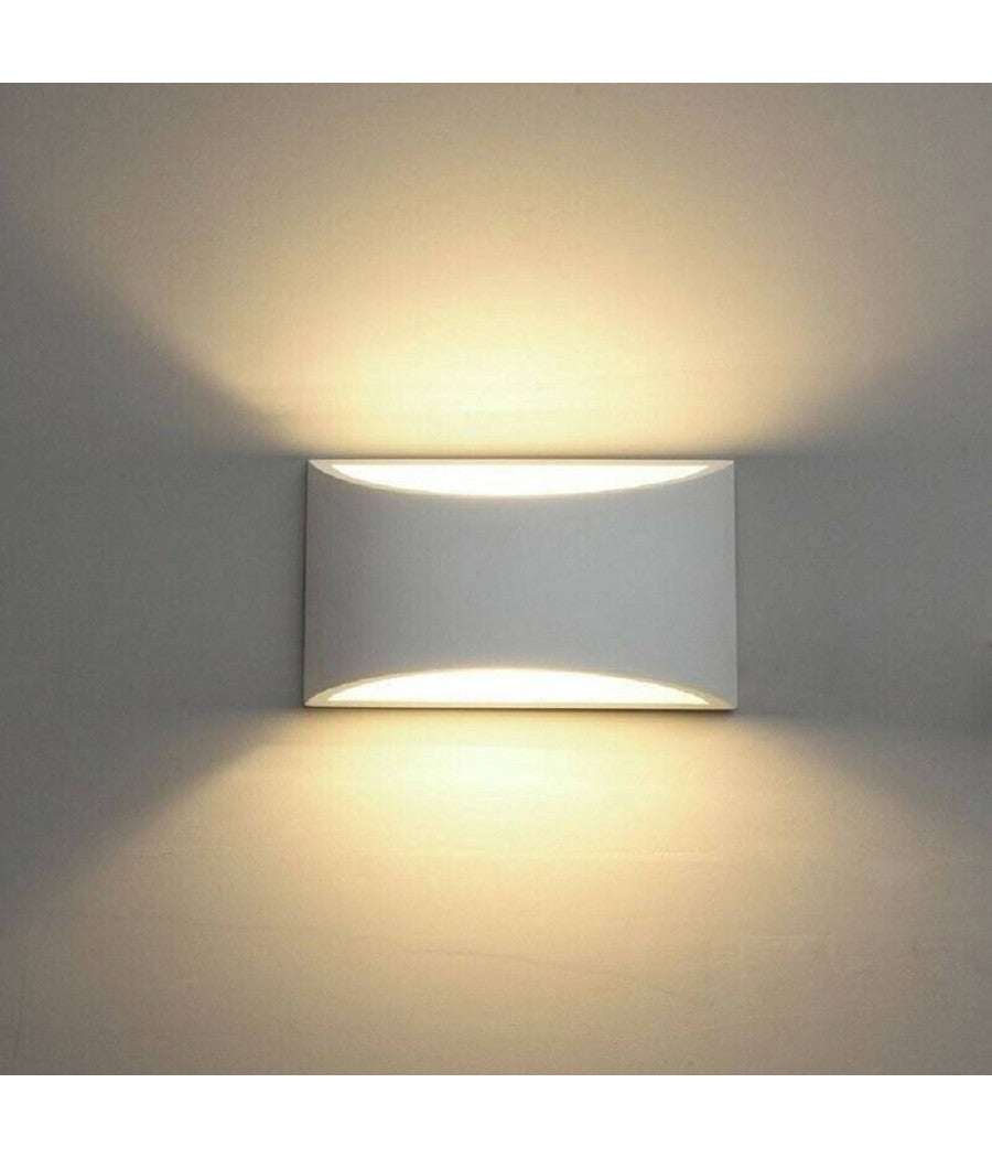 Applique Da Parete In Gesso Verniciabile Doppia Luce G9 Lampada Moderna Gs-e14         