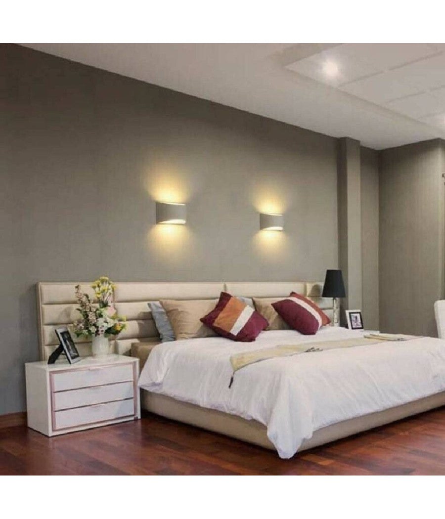 Applique Da Parete In Gesso Verniciabile Doppia Luce G9 Lampada Moderna Gs-e14         