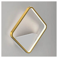 Trade Shop - Applique Da Parete Led 12w Quadrato Oro Lampada Moderno Minimal Luce 4000k 71279         