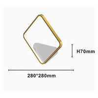 Trade Shop - Applique Da Parete Led 12w Quadrato Oro Lampada Moderno Minimal Luce 6500k 71286         