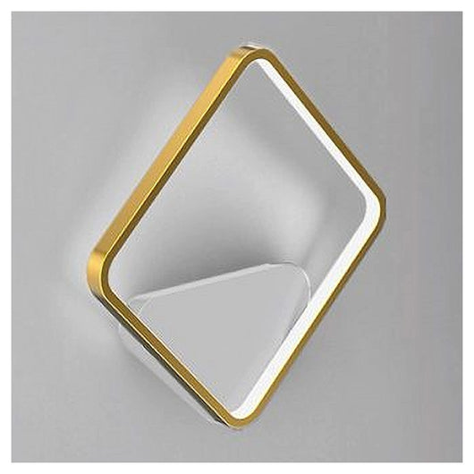 Trade Shop - Applique Da Parete Led 12w Quadrato Oro Lampada Moderno Minimal Luce 6500k 71286         