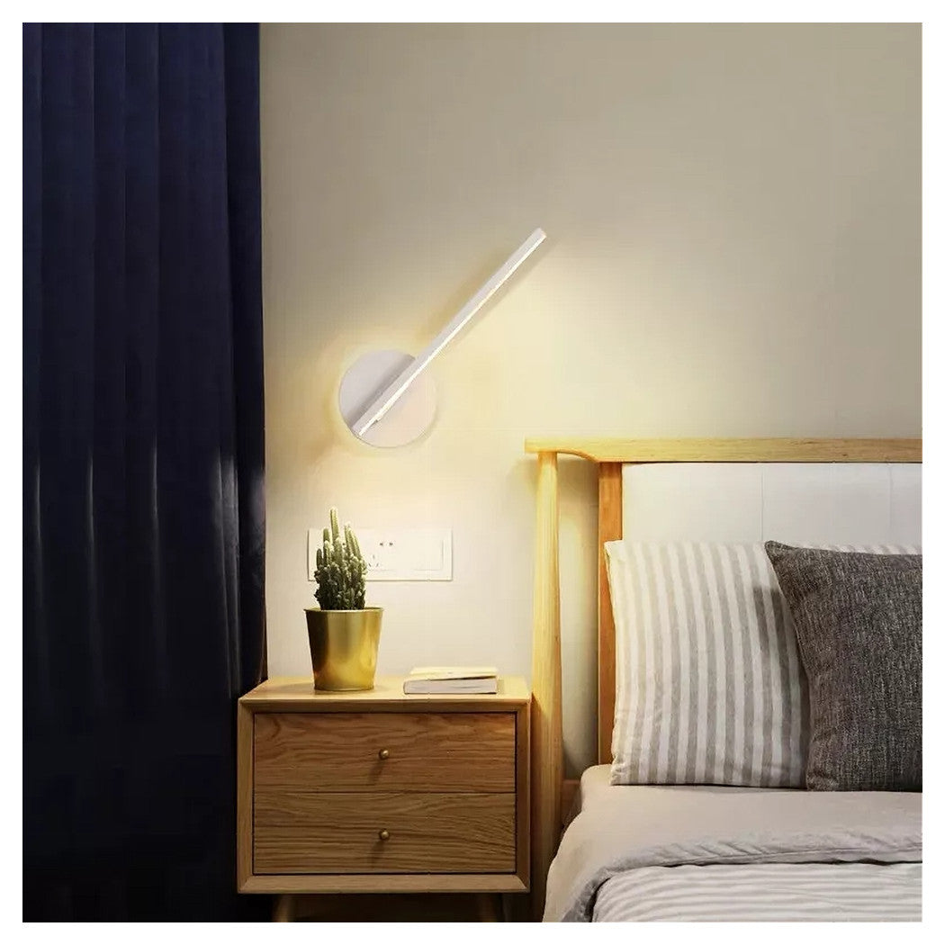 Trade Shop - Applique Da Parete Led 13 W Lineare Orientabile Bianco Lampada Luce Fredda 50377         