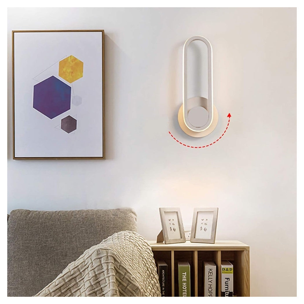 Trade Shop - Applique Da Parete Led 13 W Ovale Verticale Orientabile Bianco Luce Fredda 50339         