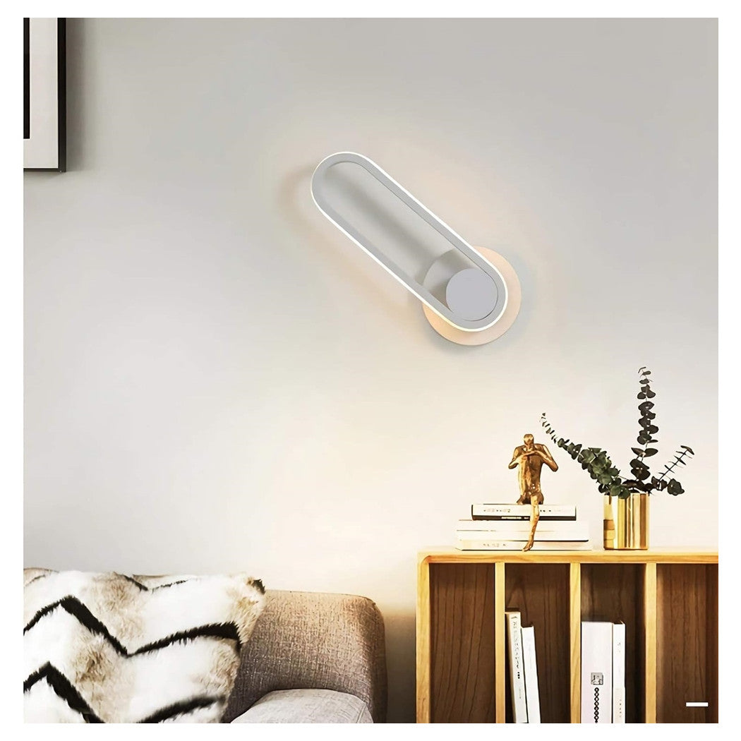 Trade Shop - Applique Da Parete Led 13 W Ovale Verticale Orientabile Bianco Luce Fredda 50339         