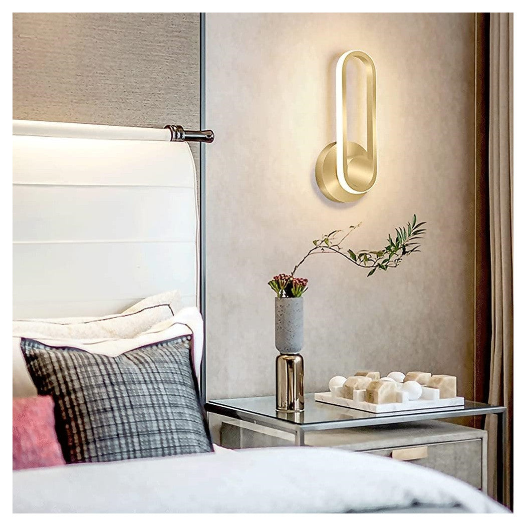 Trade Shop - Applique Da Parete Led 13 W Ovale Verticale Orientabile Oro Luce Naturale 50346         