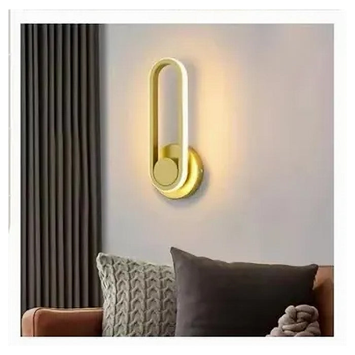 Trade Shop - Applique Da Parete Led 13 W Ovale Verticale Orientabile Oro Luce Naturale 50346         