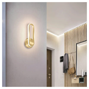 Trade Shop - Applique Da Parete Led 13 W Ovale Verticale Orientabile Oro Luce Naturale 50346         